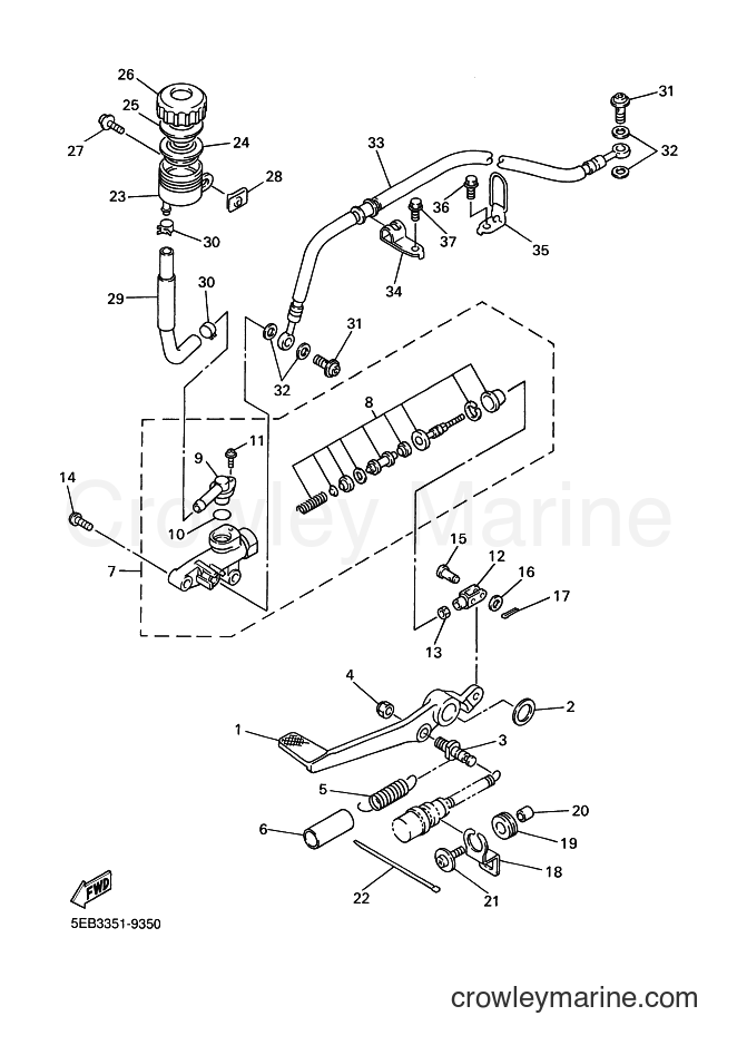 2000 Sport Bike YZF-R6 - YZF-R6 (5EB5) [070] - REAR MASTER CYLINDER