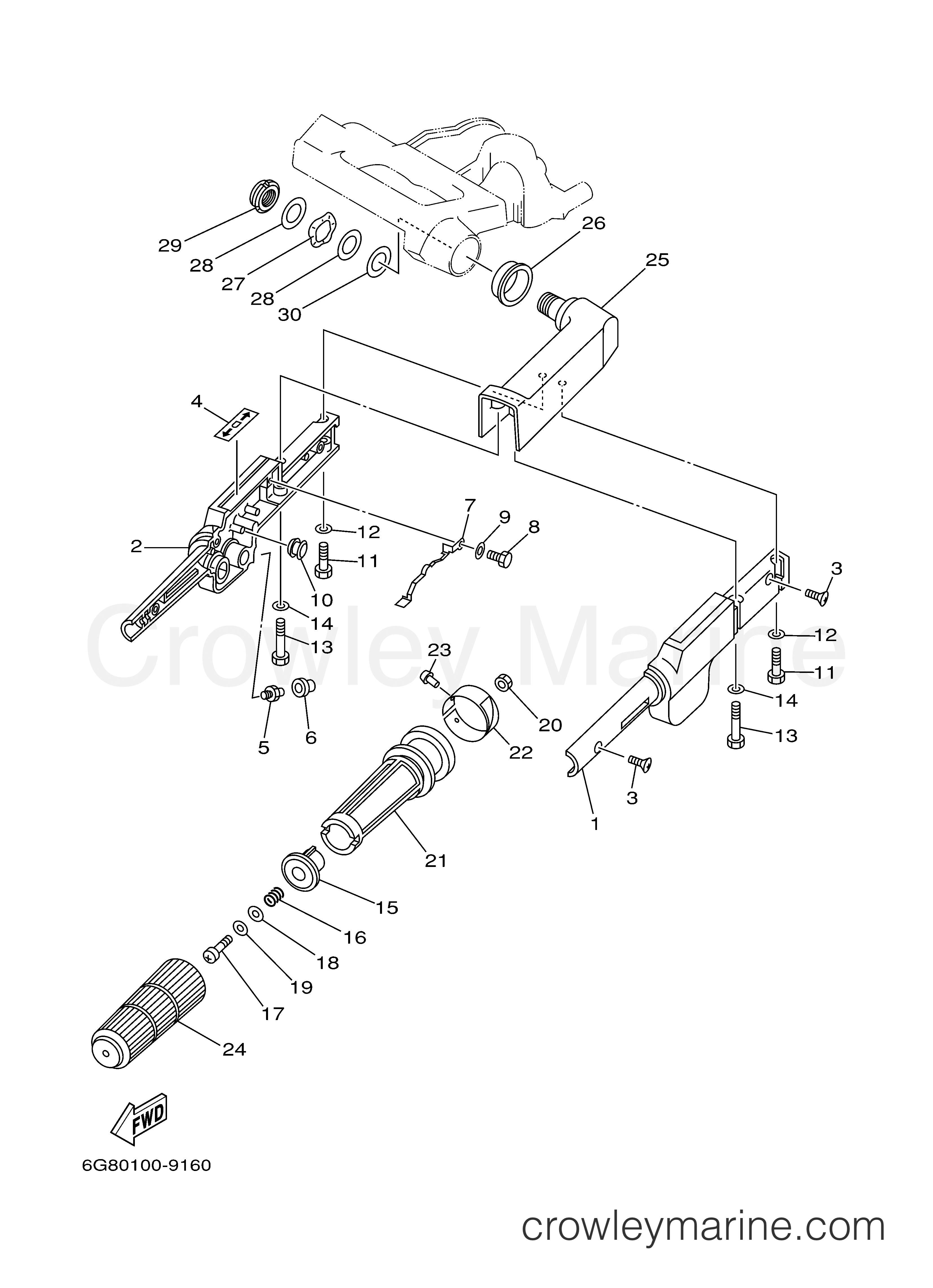 STEERING T9.9MH EH 1999 Yamaha Outboard 9.9hp T9.9ELHX Crowley Marine