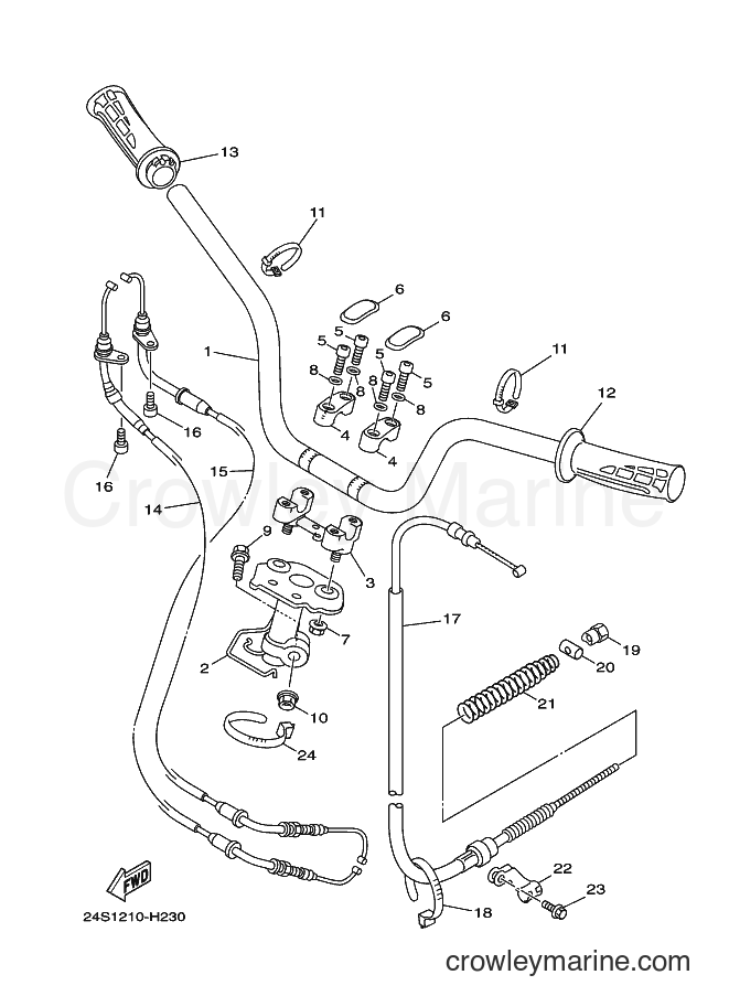2009 Scooter YW125 - YW125 (37D1) [010] - STEERING HANDLE & CABLE