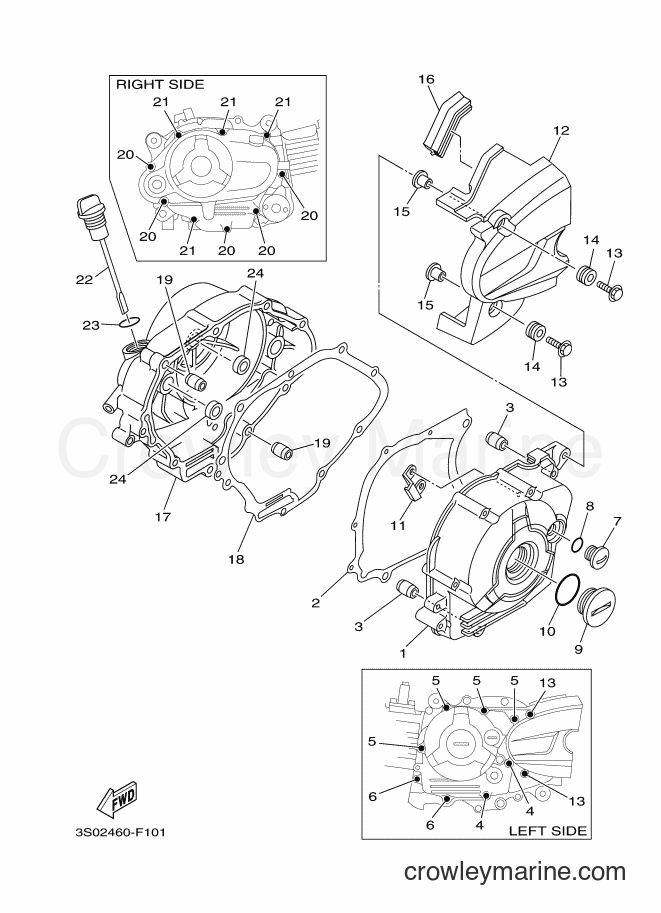 2009 Scooter T110C - T110C (40B1) [010] - CRANKCASE COVER 1