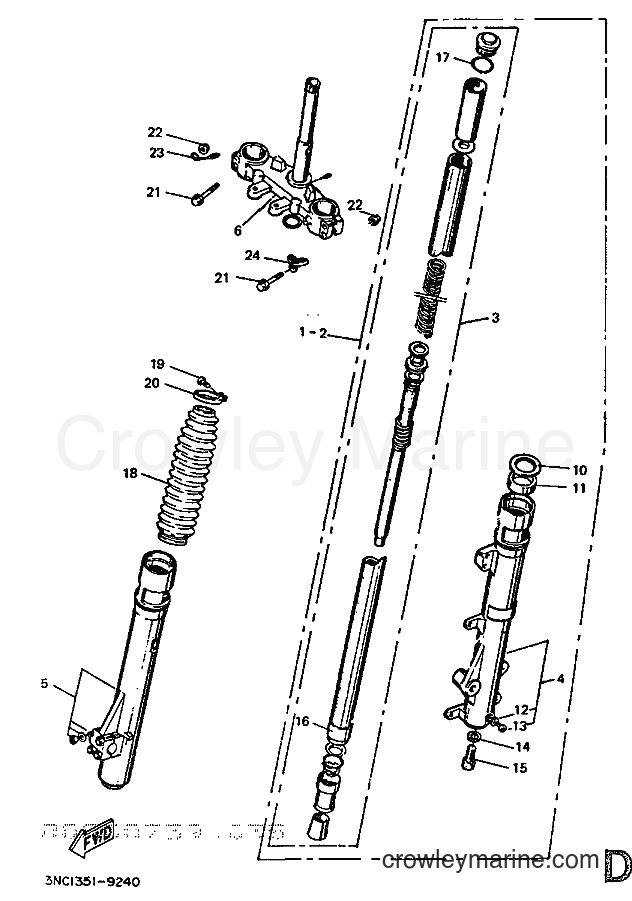 1989 Dirt Bike DT125R - DT125R (3PY1) [999] - FRONT FORK