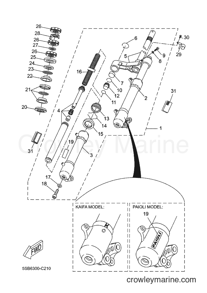 Yamaha Motors YQ50L (4B08) [010] - FRONT FORK