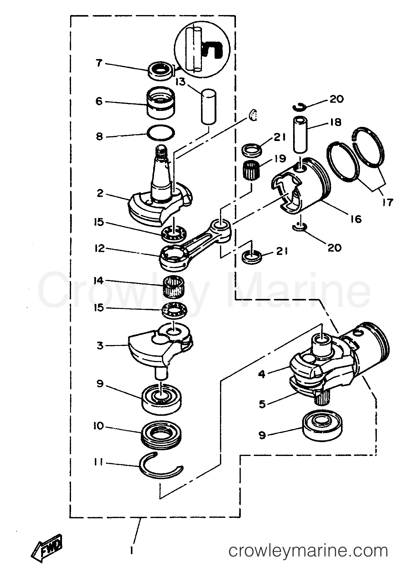 Yamaha Motors C30MLHS - CRANKSHAFT PISTON