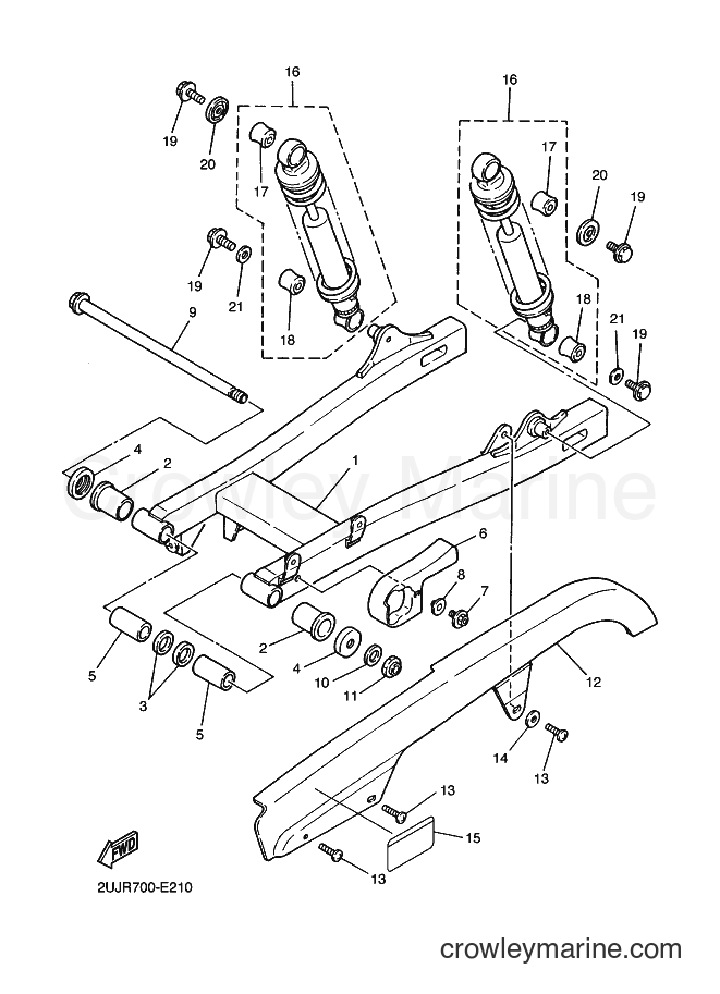 2008 Cruiser XV250 - XV250 (2UJX) [010] - REAR ARM & SUSPENSION