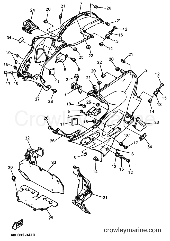 Yamaha Motors GTS1000A (4FE3) [99A] - COWLING 2