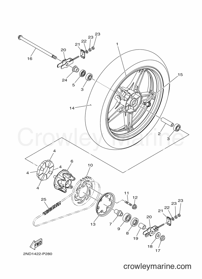 2018 Scooter T150 - T150 (2NDG) [010] - REAR WHEEL