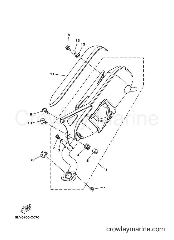2004 Scooter YJ50R - YJ50R (5PP7) [010] - EXHAUST