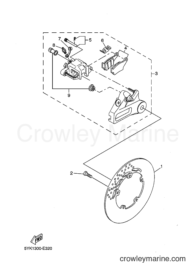 2012 Street Bike MT03 - MT03 (2BF1) [030] - REAR BRAKE CALIPER