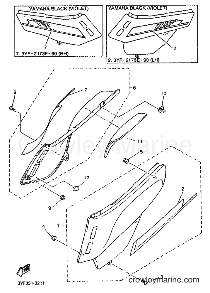 1993 Dirt Bike XTZ660 - XTZ660 (3YF8) [999] - SIDE COVER
