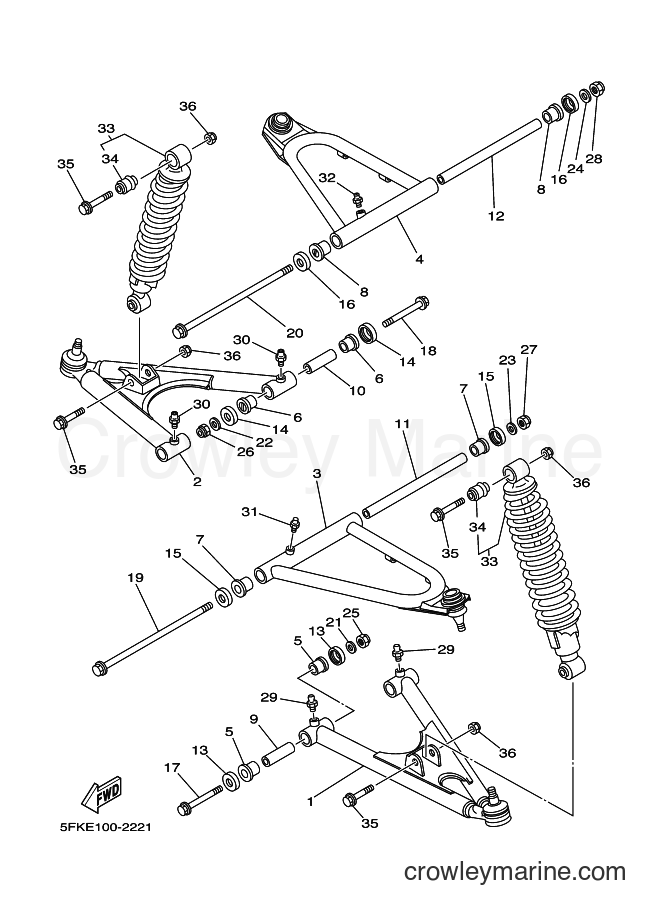 2008 ATV YFZ350 - YFZ350 (3B5E) [010] - FRONT SUSPENSION & WHEEL