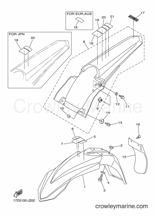 2010 Dirt Bike YZ250F - YZ250F (17D6) [010] - FENDER