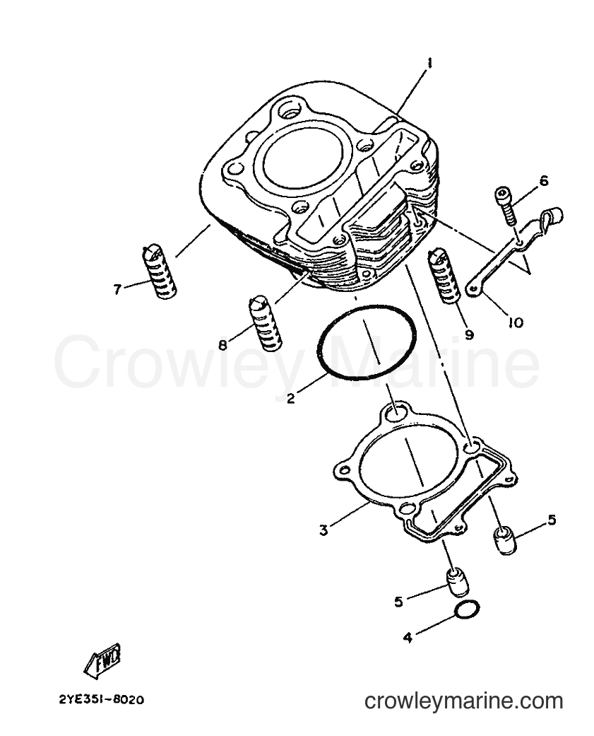 1988 Dirt Bike XT125 - XT125 (2YE1) [99A] - CYLINDER