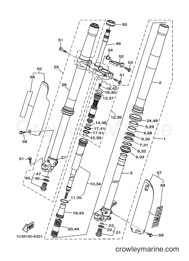 2007 Dirt Bike YZ125 - YZ125 (1C3A) [010] - FRONT FORK