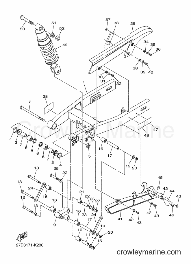 Yamaha Motors XVS13CB (1GP6) [010] - REAR ARM & SUSPENSION