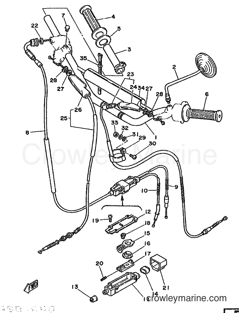 1986 Dirt Bike DT125-MX - DT125-MX (4J3) [999] - STEERING HANDLE & CABLE
