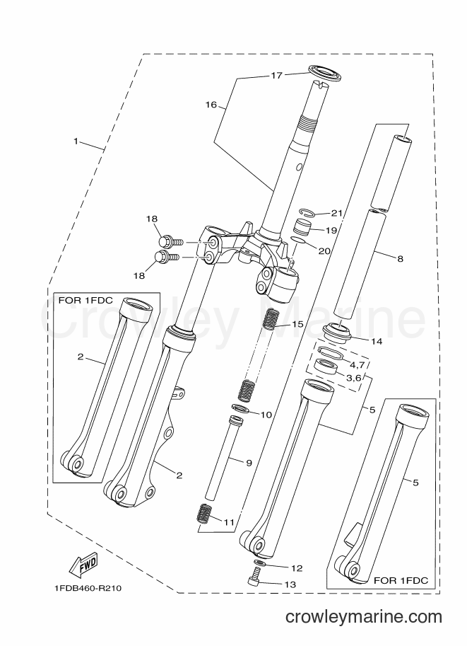 Yamaha Motors T115FLE (1FDC) [010] - FRONT FORK