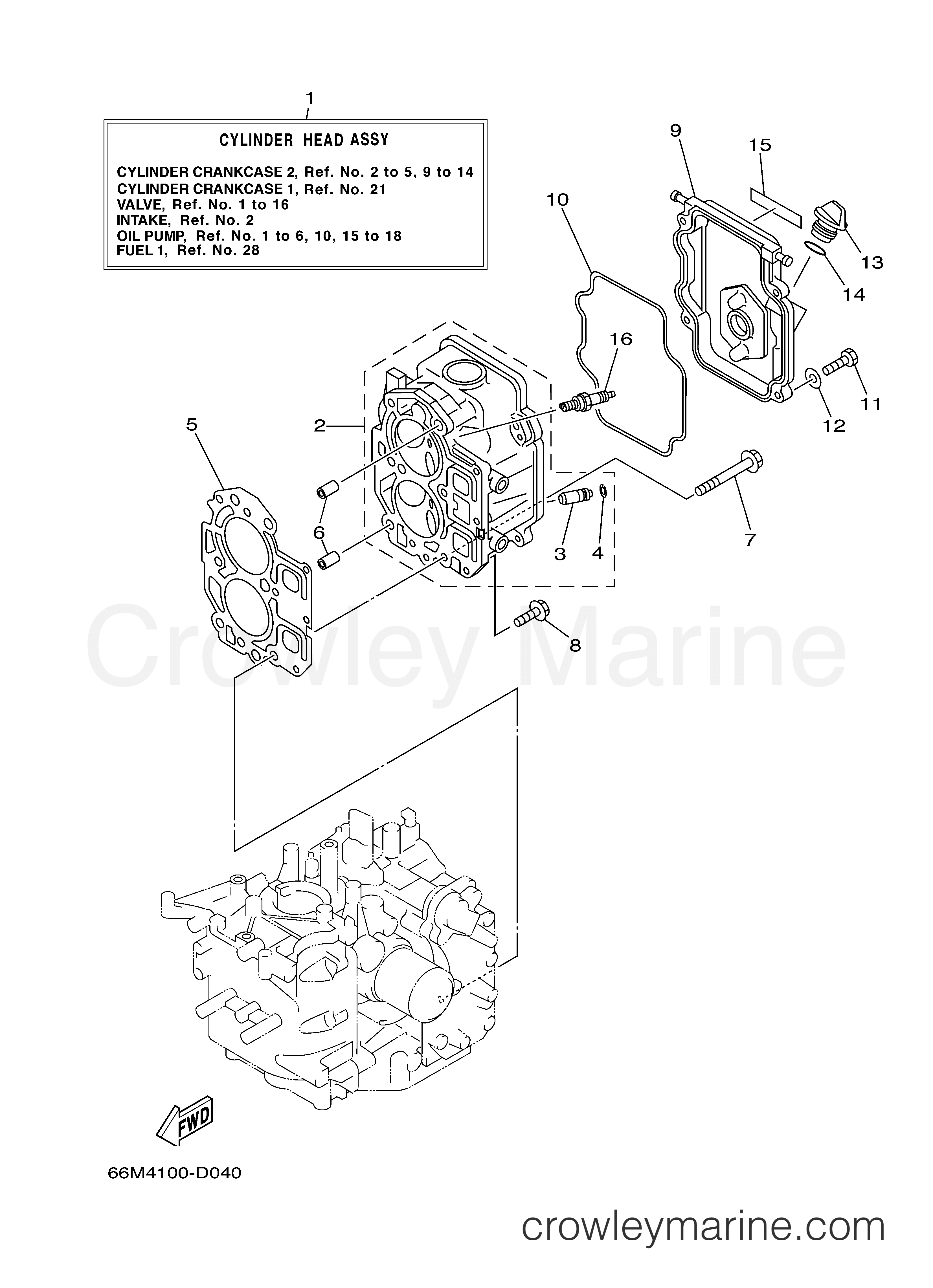 Yamaha Motors T9.9EXH2 - CYLINDER CRANKCASE 2