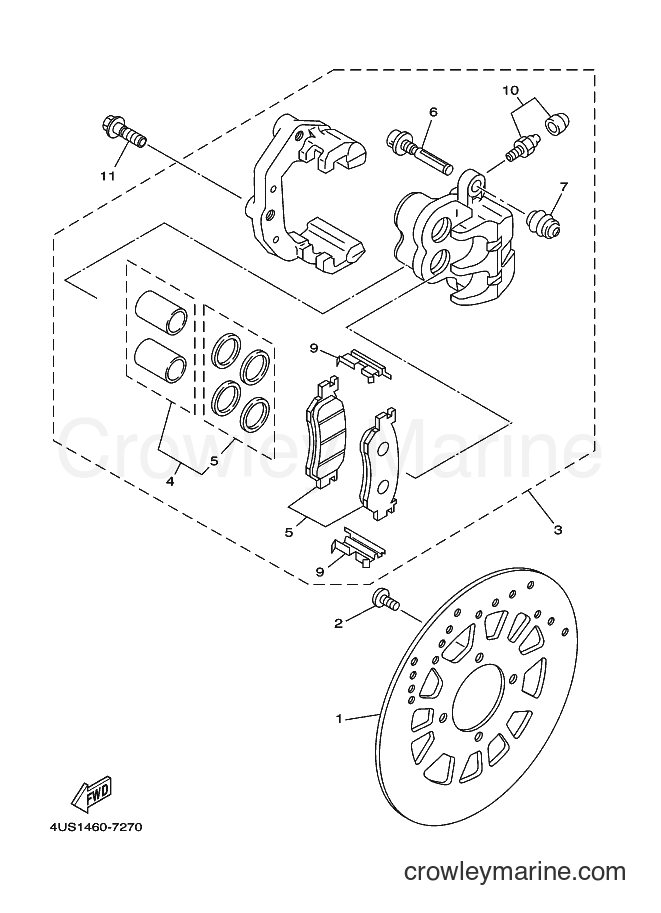 2000 Scooter T105SE - T105SE (5HU1) [010] - FRONT BRAKE CALIPER
