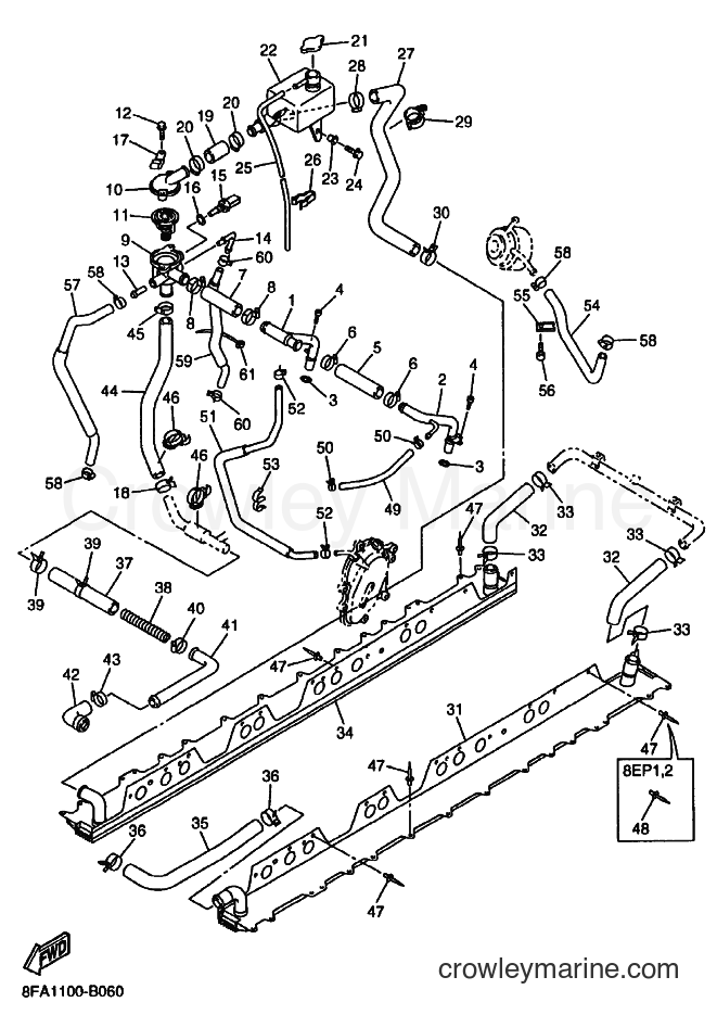 Yamaha Motors RX10 (8FA2) [020] - RADIATOR. HOSE