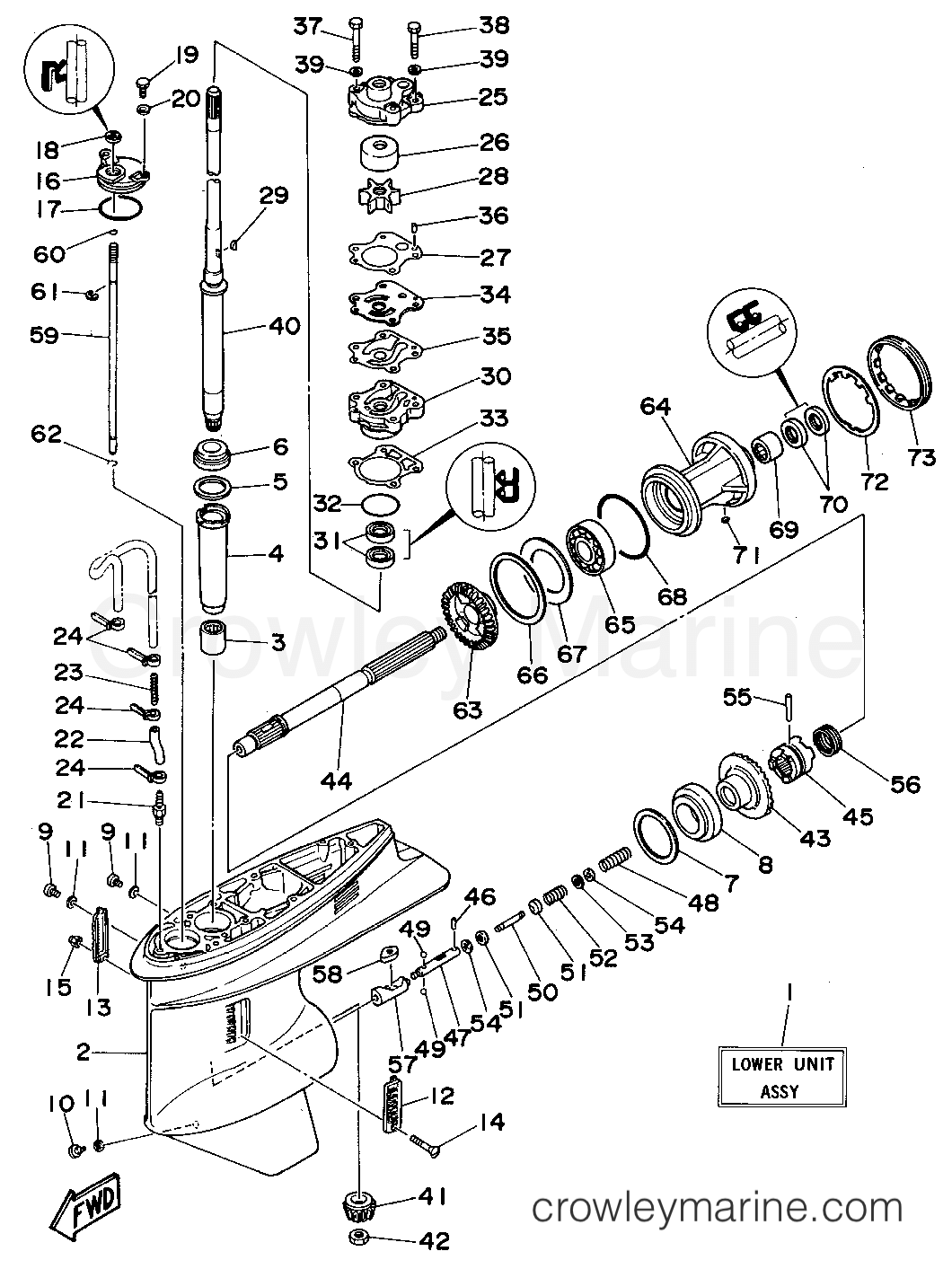 Yamaha Motors P60TLHT - LOWER CASING DRIVE 1