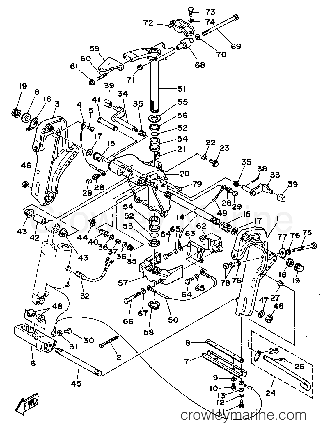 Yamaha Motors 40EJRS - BRACKET 3 (40PR)
