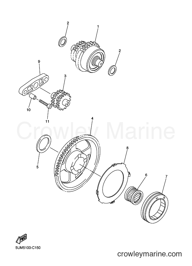 2004 Dirt Bike WR250F - WR250F (5UM6) [100] - STARTER CLUTCH