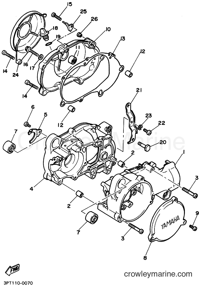 1993 Dirt Bike PW50 - PW50 (3PTA) [999] - CRANKCASE