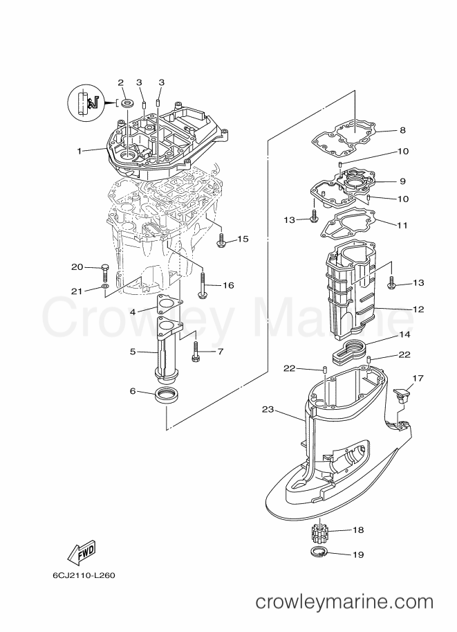 Yamaha Motors F70LA-Y12 (6CJ3) [180] - UPPER CASING