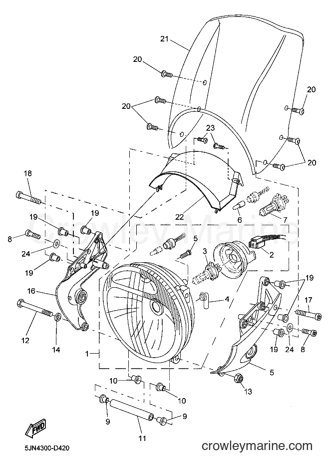 2004 Street Bike BT1100 - BT1100 (5JN3) [070] - HEADLIGHT