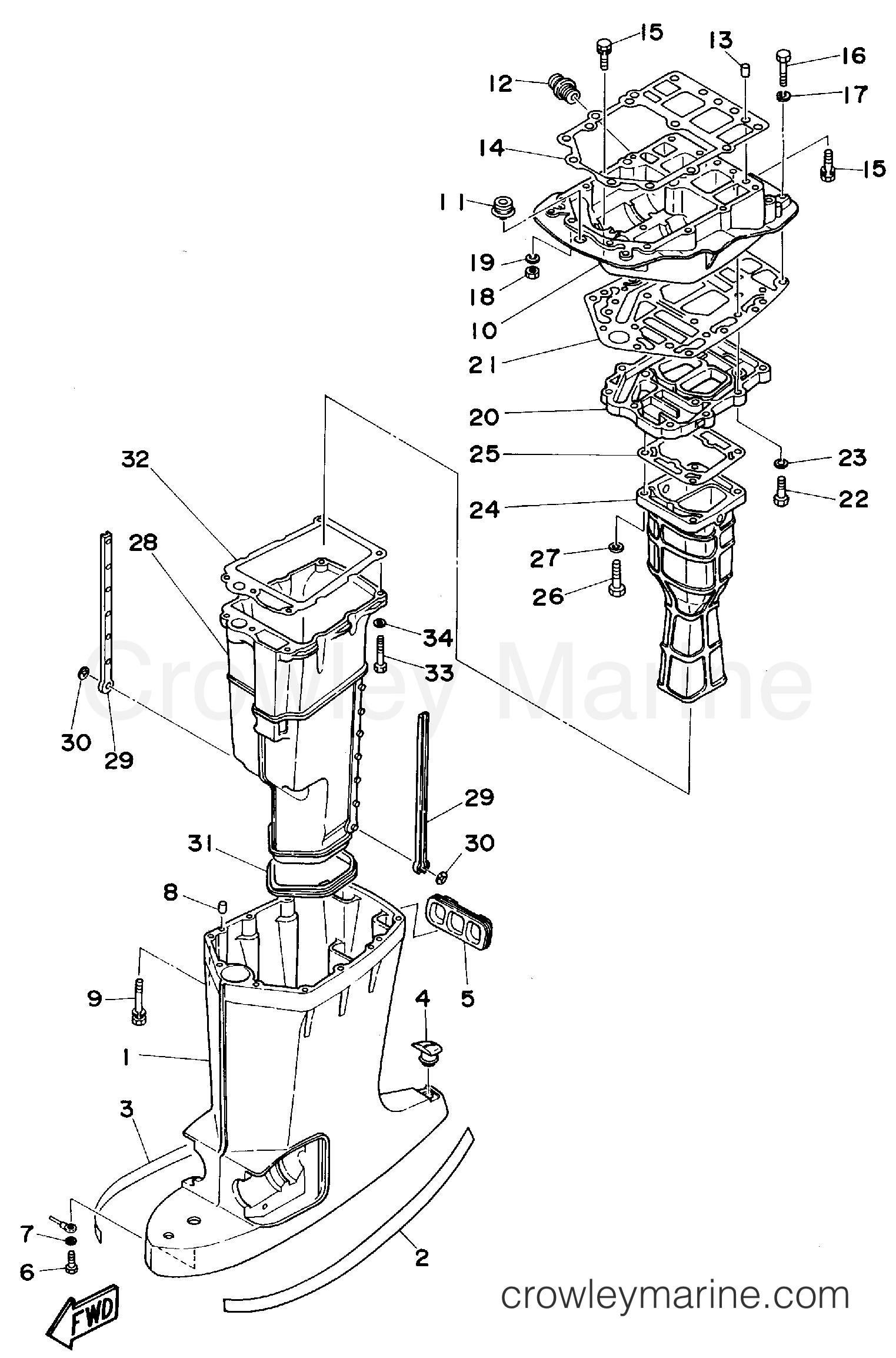 Yamaha Motors P115TLRS - UPPER CASING