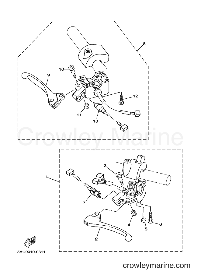 Yamaha Motors YJ50R (5PP7) [010] - HANDLE SWITCH & LEVER