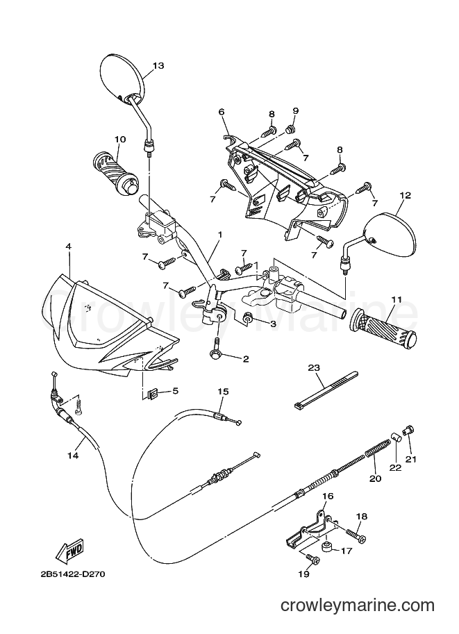 Yamaha Motors AT115 (2B55) [010] - STEERING HANDLE & CABLE