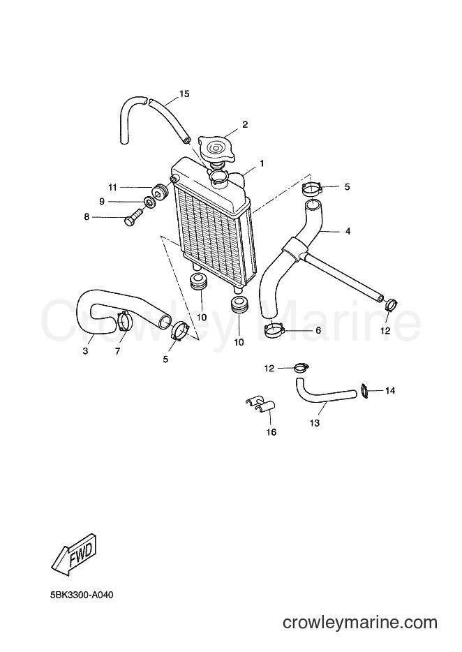 2002 Scooter DT50R - DT50R (5BK3) [020] - RADIATOR & HOSE
