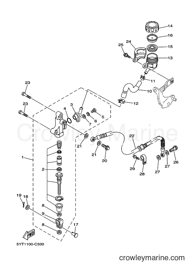 Yamaha Motors YFM350 (5YTJ) [010] - REAR MASTER CYLINDER