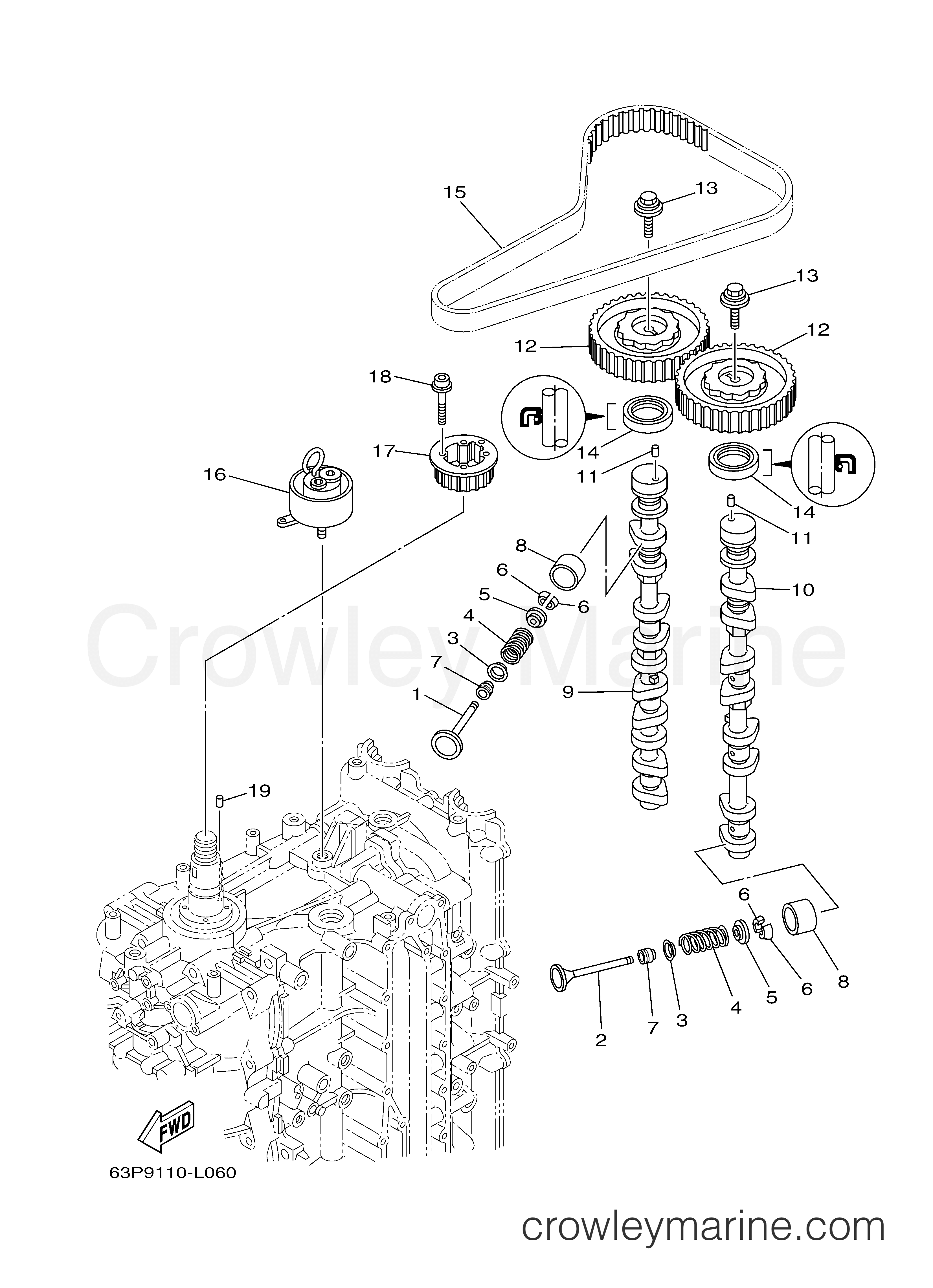 VALVE 2014 Outboard 150hp F150XA Crowley Marine