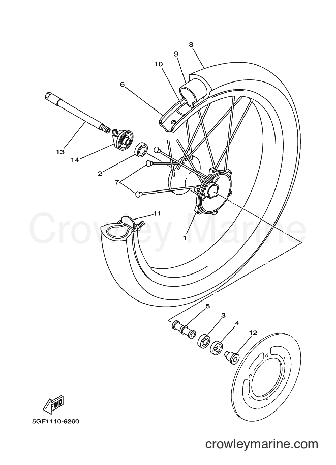 2004 Dirt Bike TT-R250 - TT-R250 (5GFJ) [010] - FRONT WHEEL