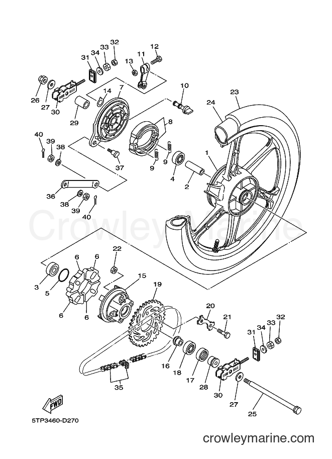 2005 Scooter T110C - T110C (5TP3) [010] - REAR WHEEL