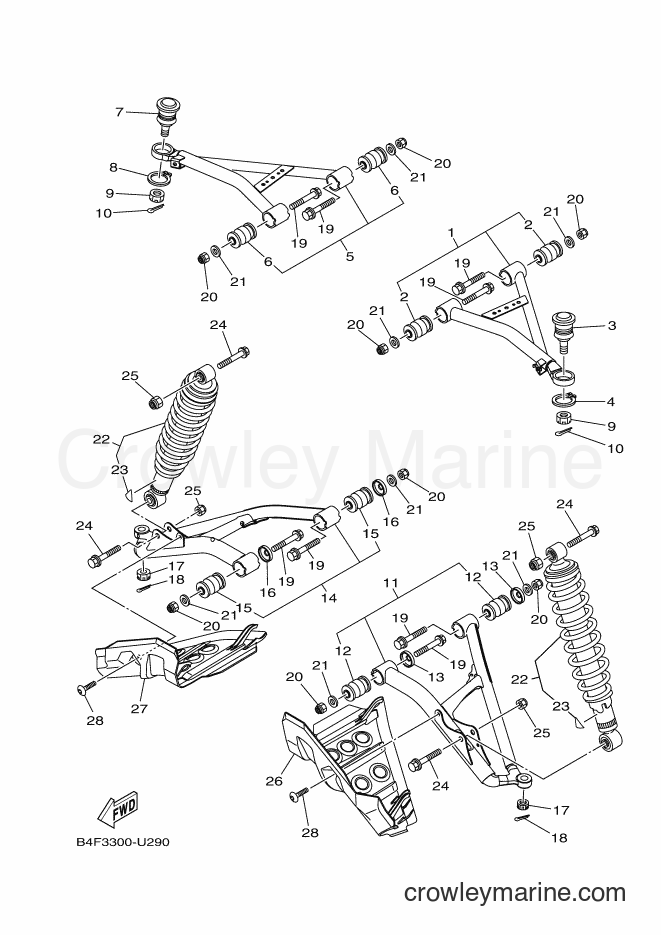 2019 ATV YFM700FWAD - YFM700FWAD (B4FA) [010] - FRONT SUSPENSION & WHEEL