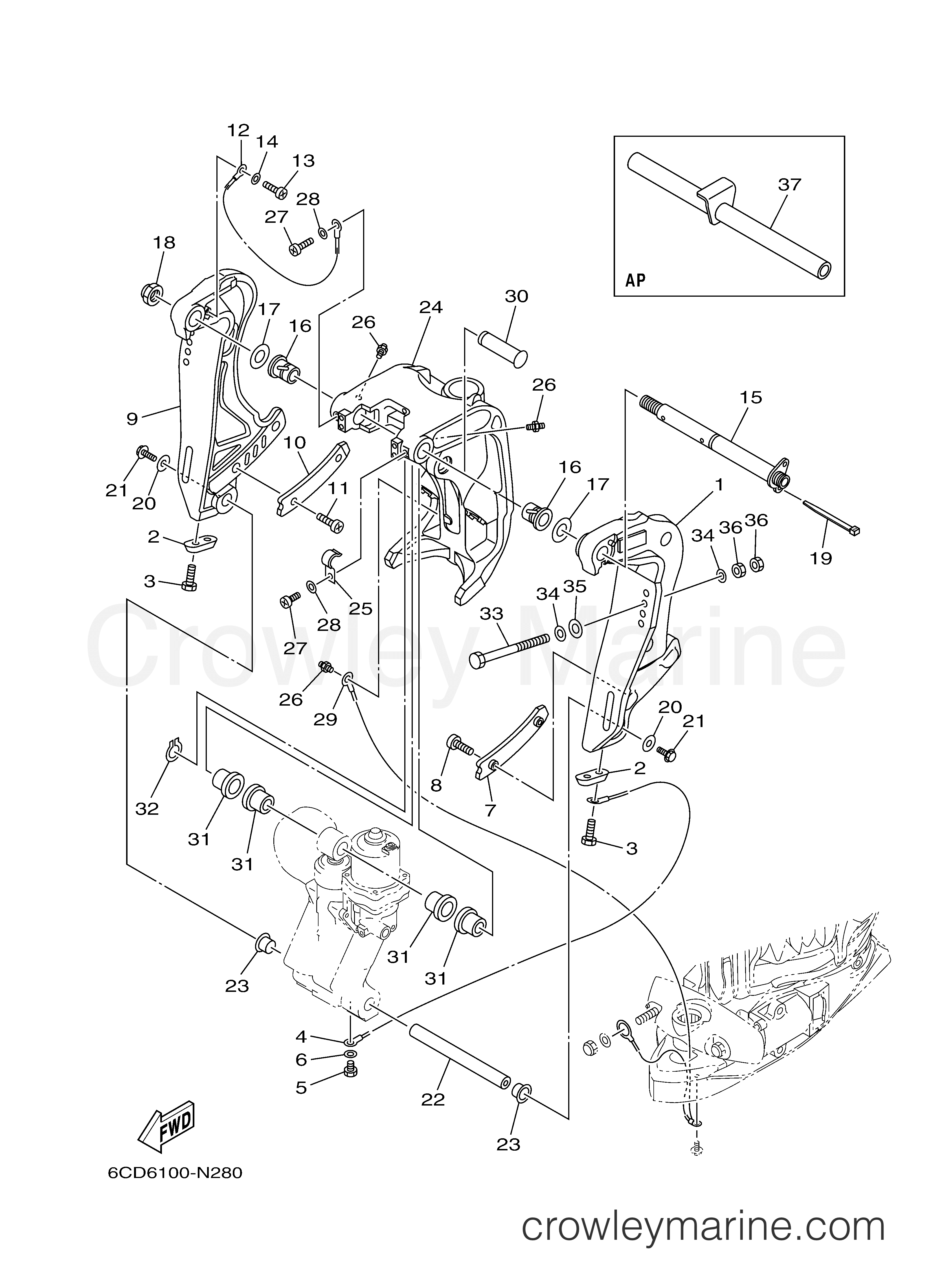 Yamaha Motors VF225LA - BRACKET 1
