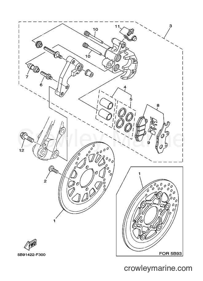 2007 Scooter T110SEC - T110SEC (5B93) [010] - FRONT BRAKE CALIPER