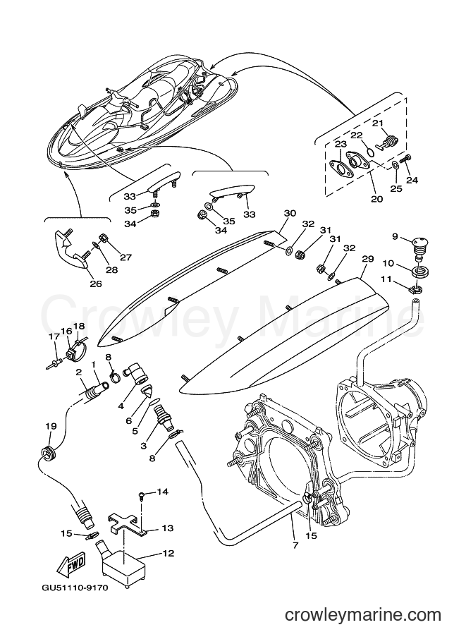 Yamaha Motors SV1200AY (F1D2) [01A] - HULL & DECK