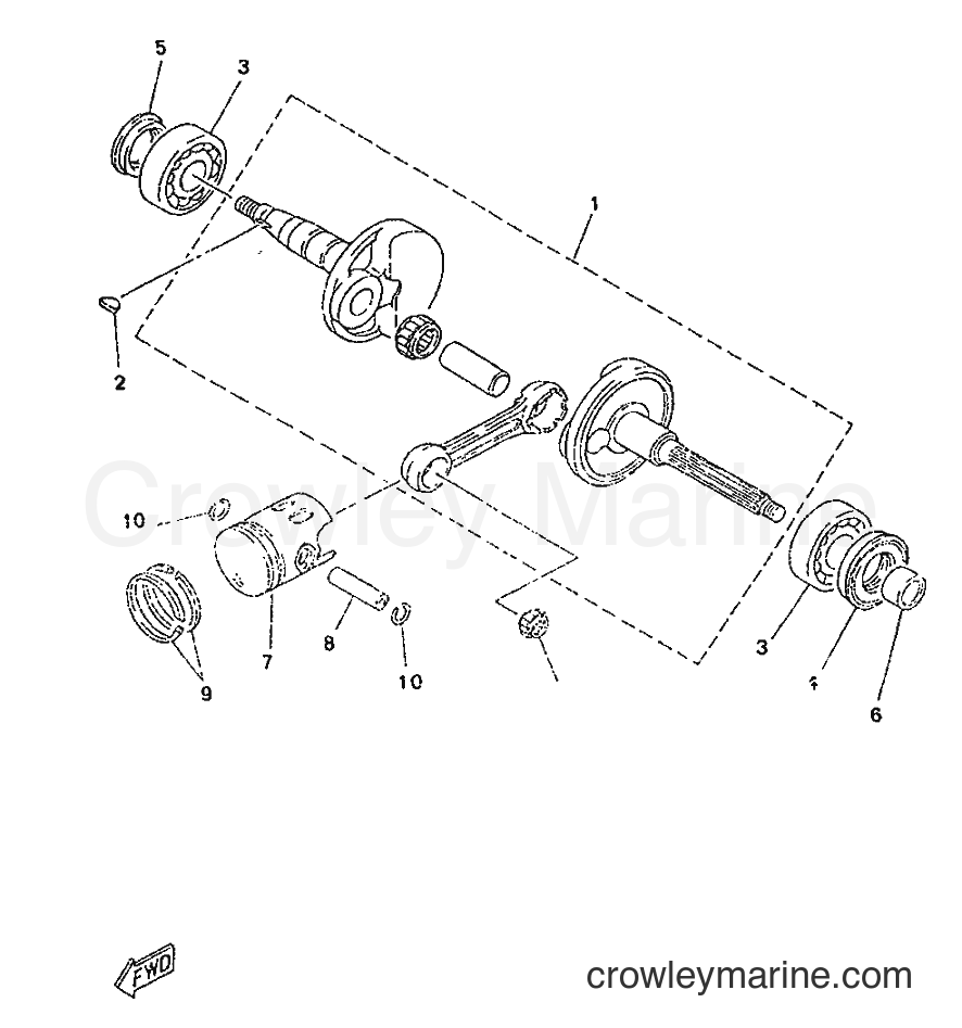 1996 Scooter YA50M - YA50M (5AK1) [999] - CRANKSHAFT & PISTON