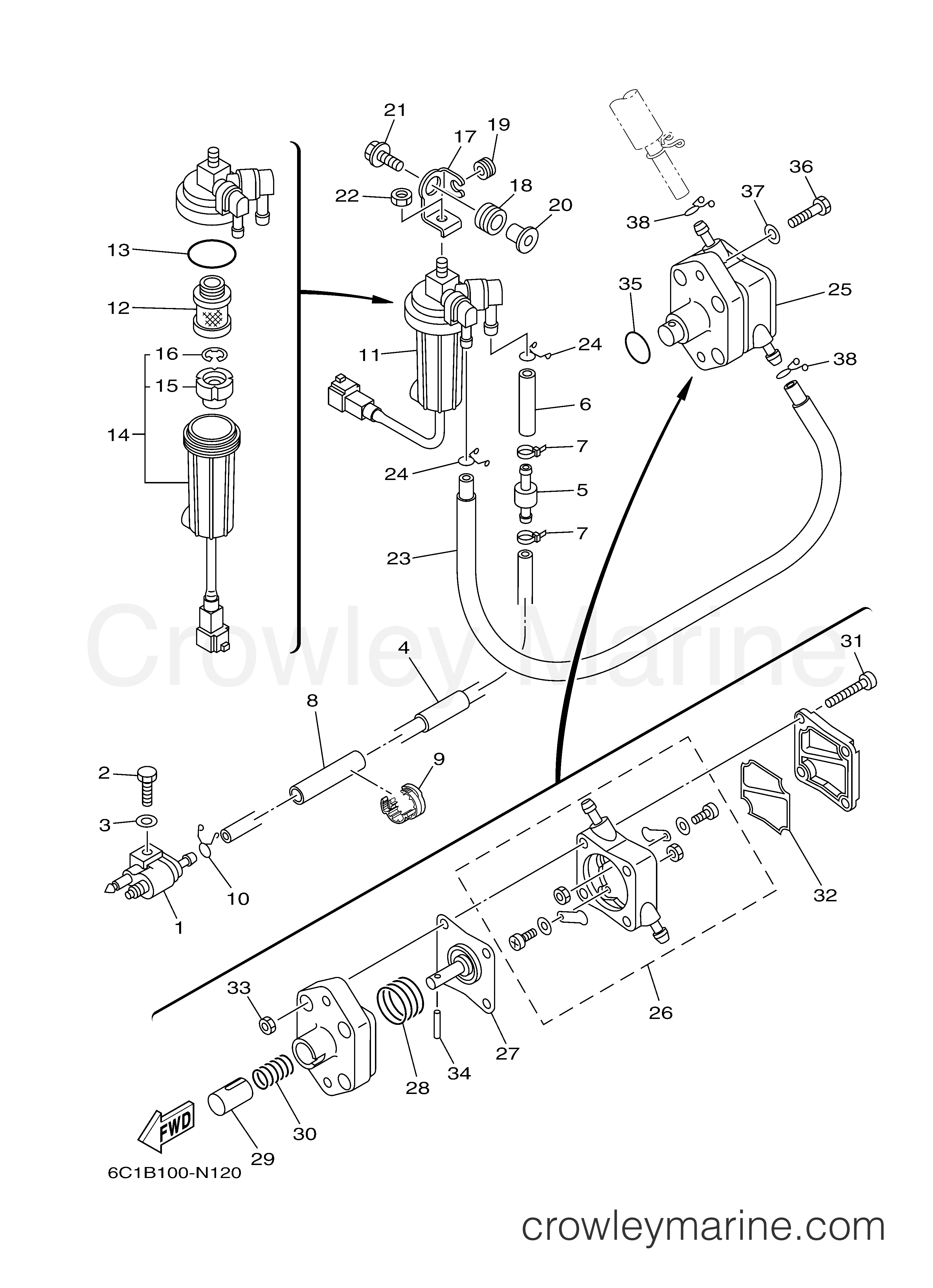 Yamaha Motors F50LHB - FUEL