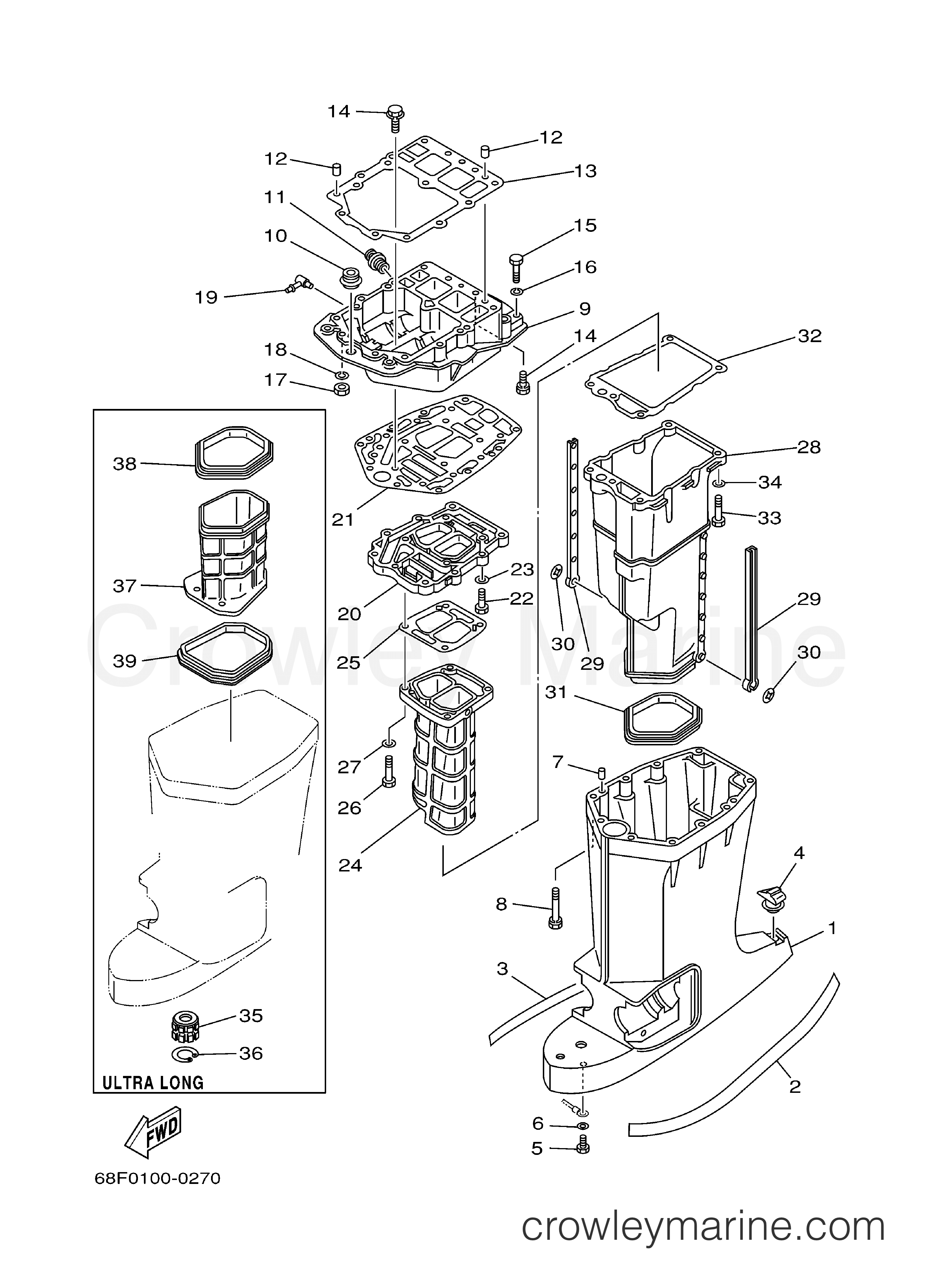 Yamaha Motors LZ200TXRY - UPPER CASING