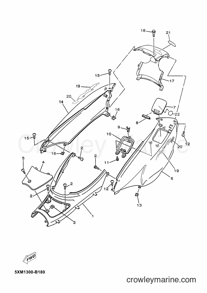2003 Scooter YP180E - YP180E (5XM1) [080] - SIDE COVER