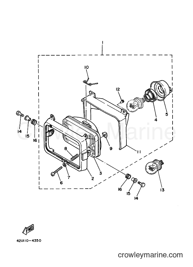 2001 Dirt Bike XT350 - XT350 (5LJ3) [010] - HEADLIGHT