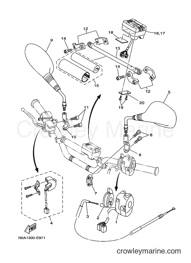 2005 ATV YFM350 - YFM350 (5YT9) [010] - HANDLE SW.& SPEEDOMETER(N0A2)