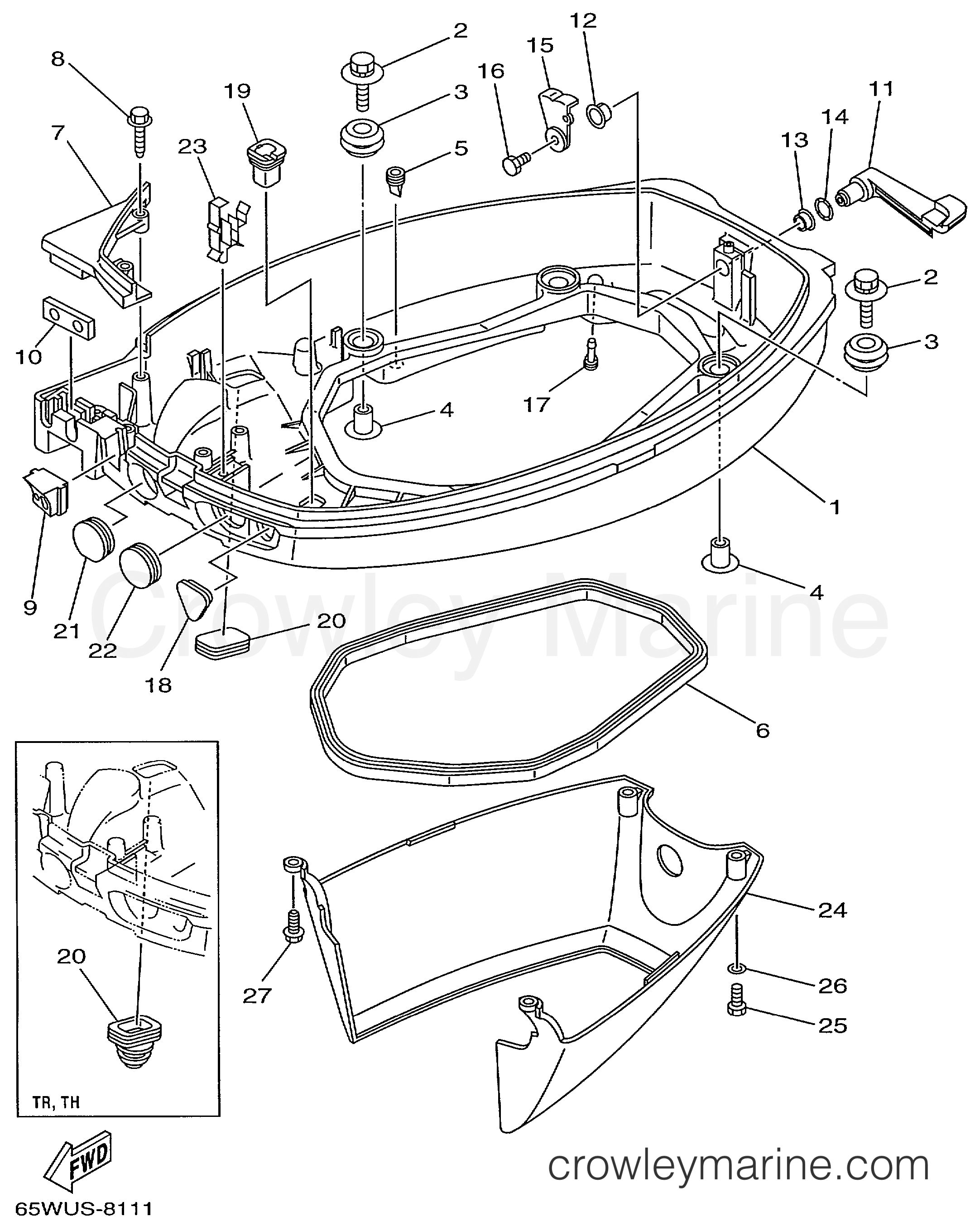 Yamaha Motors F25MLHX - BOTTOM COWLING