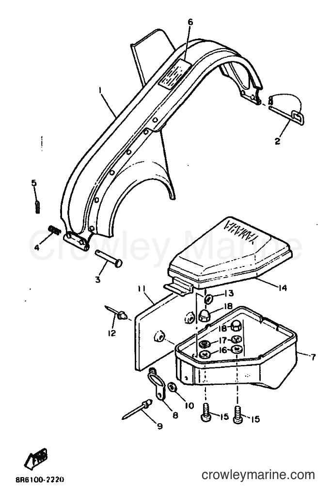 1988 Snowmobile SR540 - SR540 (84L0) [010] - GUARD & LUGGAGE BOX