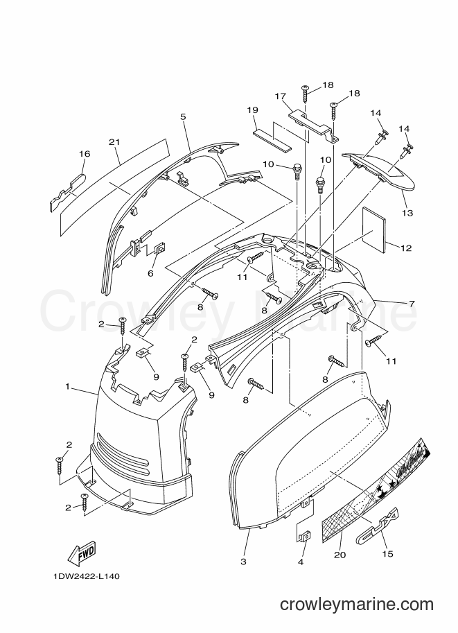 Yamaha Motors XC100N (1DW2) [010] - SIDE COVER